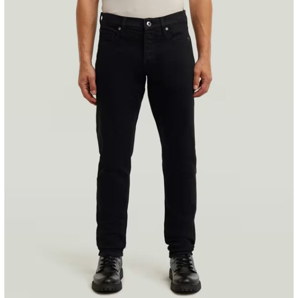 G-Star Men's Black Onyx 3301 Regular Tapered Jeans Size 34